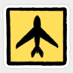 Yellow Plane Sticker